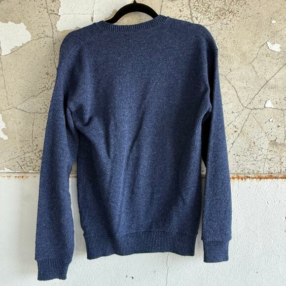 Vtg Sweater Mens M Blue V Neck Pullover Furnace Creek USA Made Grandpacore Prep - Picture 7 of 7